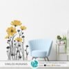 Vinilo Decorativo Jardín de Amapolas Modernas | Vinilos Muranis Chile