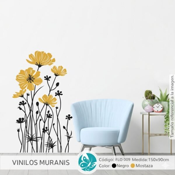 Vinilo Decorativo Jardín de Amapolas Modernas | Vinilos Muranis Chile