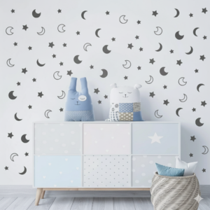 Set de Lunas y Estrellas en Vinilo Decorativo Set de Lunas y Estrellas en Vinilo Decorativo
