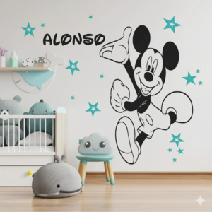 Vinilo decorativo mickey mouse nombre y estrellas Vinilo decorativo mickey mouse nombre y estrellas