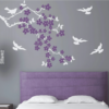 Vinilo Decorativo Floral con Aves | Vinilos Muranis Chile