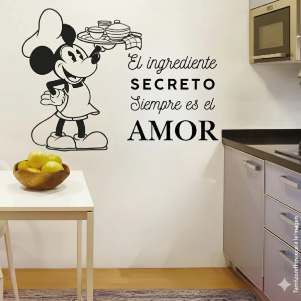 Vinilo decorativo cocina Receta secreta Mickey Chef COC 004 Vinilo decorativo cocina Receta secreta Mickey Chef COC 004