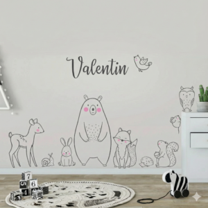 Vinilo Decorativo de bebe con Animales del Bosque (1) VINILO DECORATIVO ANIMALES