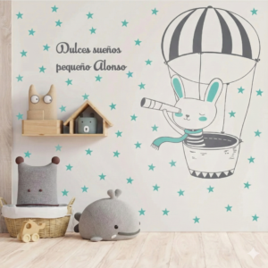 Vinilo Decorativo conejito en globo Aventurero Vinilo Decorativo Conejito en Globo | Vinilos Muranis Chile