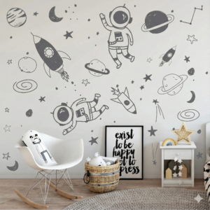 Vinilo Decorativo Astronauta y Planetas Vinilo Decorativo Astronauta y Planetas