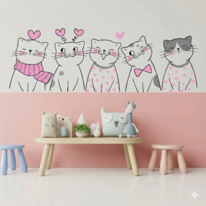 Vinilo decorativo PANDILLA DE GATITOS Vinilo decorativo PANDILLA DE GATITOS