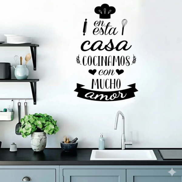Vinilo Decorativo cocina "COCINAMOS CON AMOR" Vinilo Decorativo cocina "COCINAMOS CON AMOR"