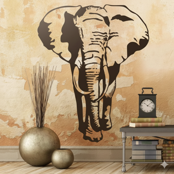 Vinilo decorativo elefante frontal Vinilo decorativo elefante frontal