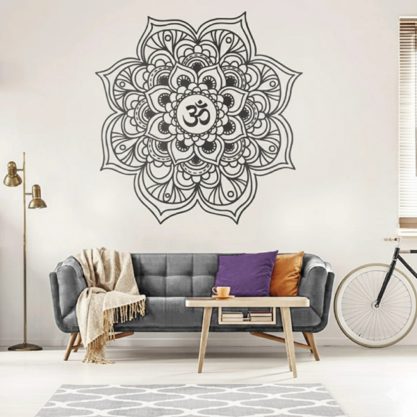 Vinilo Decorativo Mandala OM en Contorno | Vinilos Muranis Chile