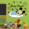 Vinilo Decorativo Mickey Bebé Dulces Sueños Colores