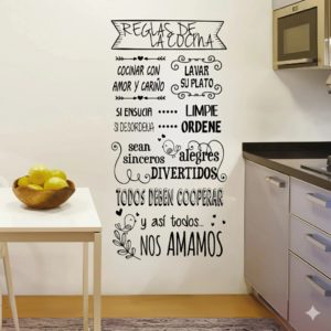 Vinilo Decorativo Cocina Reglas de la Cocina | Vinilos Muranis Chile