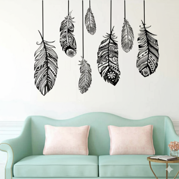 Vinilo decorativo PLUMAS BOHO Vinilo decorativo PLUMAS BOHO