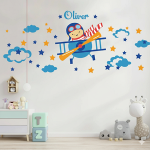 Vinilo Decorativo Pequeño Aviador para Cuarto Infantil Vinilo Decorativo Pequeño Aviador para Cuarto Infantil
