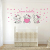 Vinilo decorativo de bebe trio de elefantitas