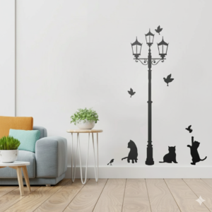 Vinilo decorativo gatos bajo el farol Vinilo decorativo gatos bajo el farol