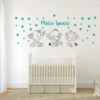 Vinilo decorativo de bebe trio de elefantitos