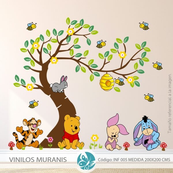 Vinilo Bosque Animado y Winnie Pooh | Vinilos Muranis Chile