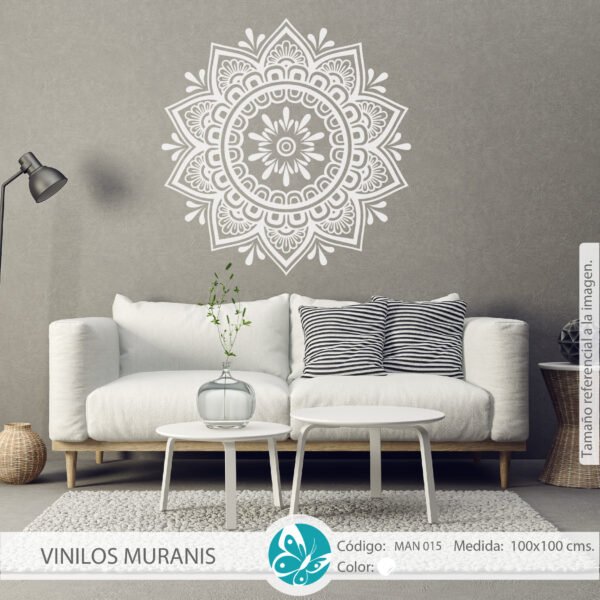Vinilo Decorativo Mandala Impacto Floral | Vinilos Muranis Chile
