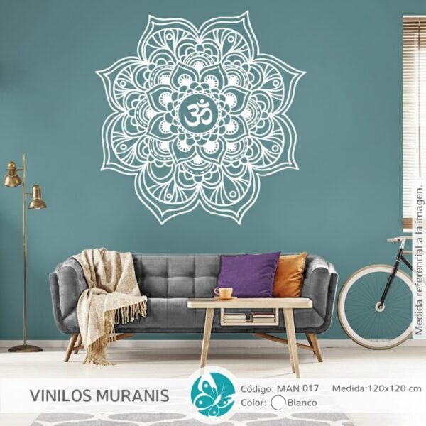 Vinilo Decorativo Mandala OM en Contorno | Vinilos Muranis Chile