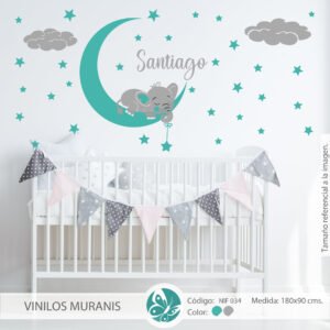 Vinilo Decorativo Elefante y Conejo | Vinilos Muranis Chile