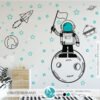 Vinilo Decorativo Pequeño Astronauta y Naves Vinilo Decorativo Pequeño Astronauta y Naves