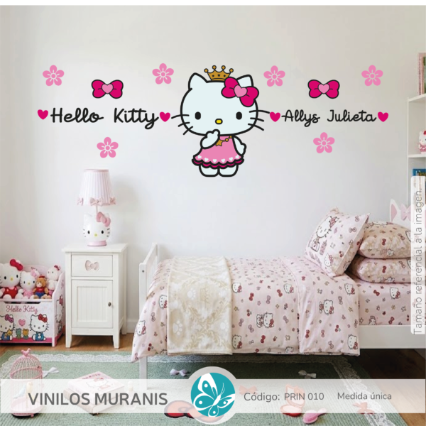 Vinilo decortivo Hello Kitty nombre personalizado